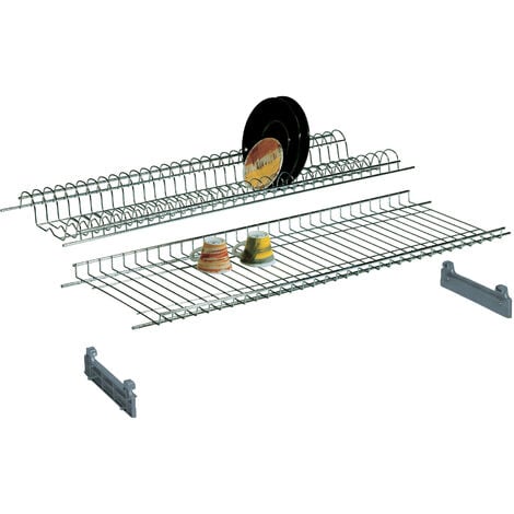 Trade Shop - Scolapiatti Colapiatti Base Appoggio In Acciaio 86x52  Organizer Cucina Scaffale