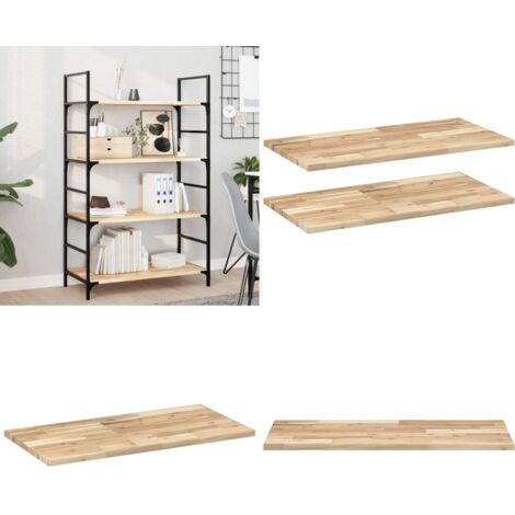 Mensole da Parete 2 pz 100x40x2 cm Legno Acacia Non Trattato - Scaffale galleggiante - Legno acacia