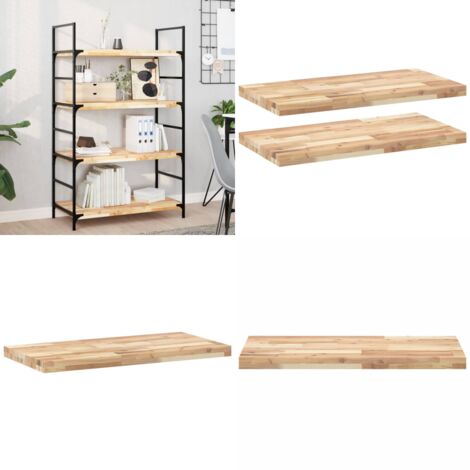 Mensole da Parete 2 pz 100x40x4 cm Legno Acacia Non Trattato - Scaffale a parete - Scaffale in legno