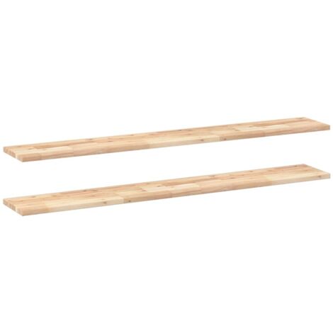 Mensole da Parete 2 pz 120x20x2 cm Legno Acacia Non Trattato vidaXL