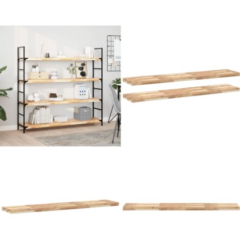 Mensole da Parete 2 pz 120x30x4 cm Legno Acacia Non Trattato - Scaffale a muro - Legno acacia