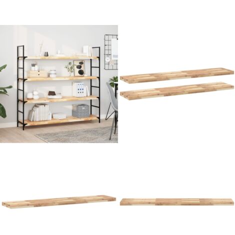 Mensole da Parete 2 pz 140x30x4 cm Legno Acacia Non Trattato - Scaffale a parete - Mensole in legno