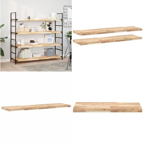 Mensole da Parete 2 pz 140x40x4 cm Legno Acacia Non Trattato - Scaffale a muro - Legno acacia