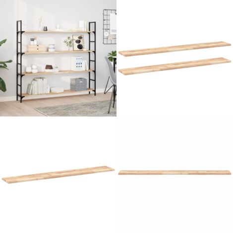 Mensole da Parete 2 pz 160x20x2 cm Legno Acacia Non Trattato - Scaffale a parete - Mensole in legno