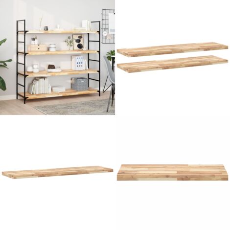 Mensole da Parete 2 pz 160x40x4 cm Legno Acacia Non Trattato - Scaffale a parete - Scaffale in legno