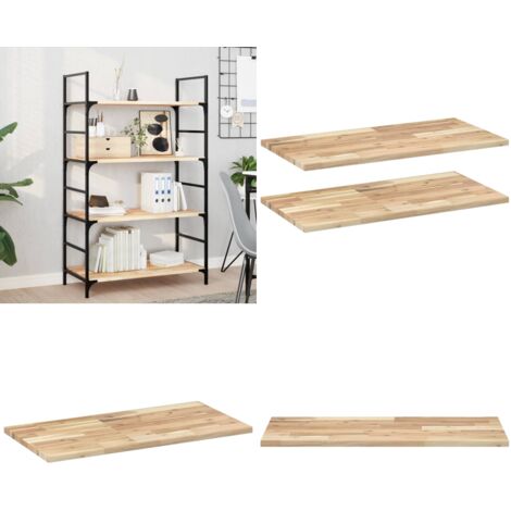 Mensole da Parete 2 pz 60x40x2 cm Legno Acacia Non Trattato - Scaffale a parete - Scaffale in legno