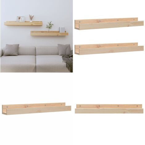 Mensole da Parete 2 pz 80x12x9cm in Legno Massello di Pino - Mensole in pino - Mensole a parete decorative