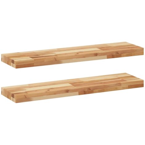 Mensole da Parete 2 pz 80x20x4 cm Legno Acacia Rifinito a Olio vidaXL