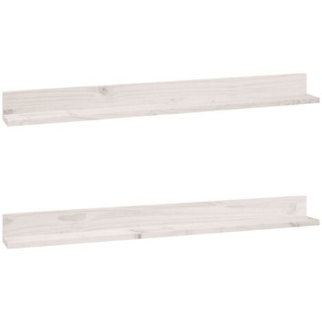 Mensole da Parete 2 pz Bianco 110x11x9cm Legno Massello di Pino vidaXL