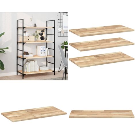 Mensole da Parete 3 pz 100x40x2 cm Legno Acacia Non Trattato - Scaffale galleggiante - Stoccaggio in parete