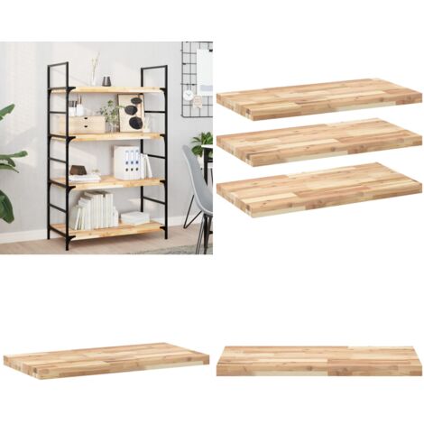 Mensole da Parete 3 pz 100x40x4 cm Legno Acacia Non Trattato - Scaffale a muro - Legno acacia