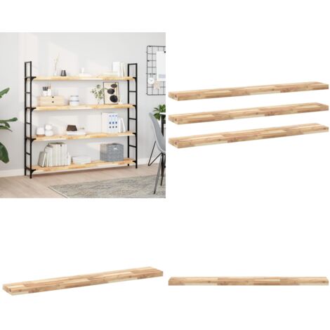 Mensole da Parete 3 pz 120x20x4 cm Legno Acacia Non Trattato - Scaffale galleggiante - Stoccaggio in parete