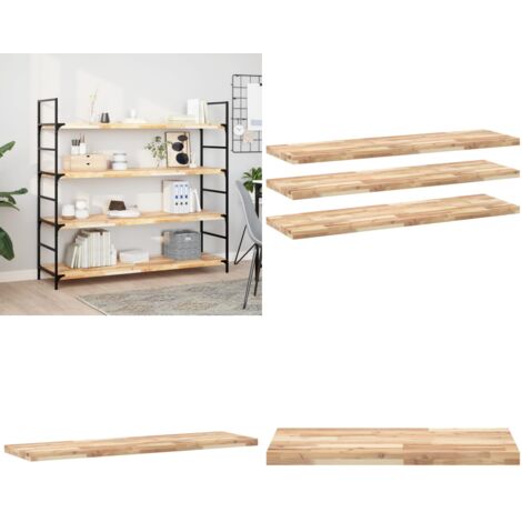 Mensole da Parete 3 pz 140x40x4 cm Legno Acacia Non Trattato - Scaffale galleggiante - Stoccaggio in parete