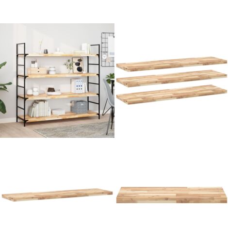 Mensole da Parete 3 pz 160x40x4 cm Legno Acacia Non Trattato - Scaffale galleggiante - Stoccaggio in parete