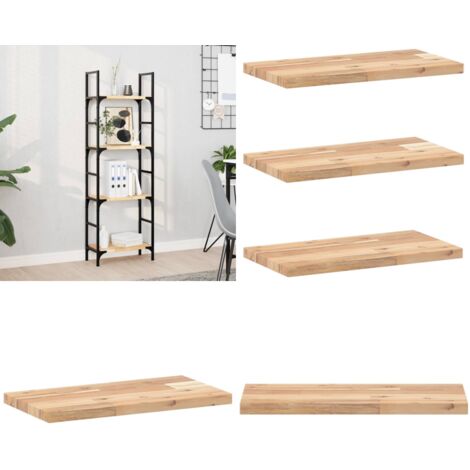 Mensole da Parete 3 pz 60x20x2 cm Legno Acacia Non Trattato - Scaffale a parete - Mensole in legno