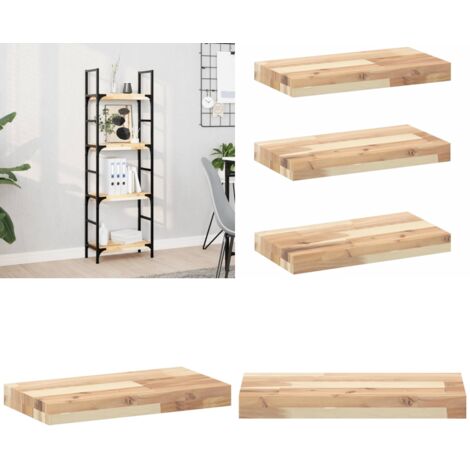 Mensole da Parete 3 pz 60x20x4 cm Legno Acacia Non Trattato - Scaffale a parete - Mensole in legno