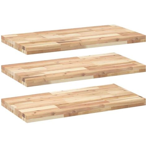 Mensole da Parete 3 pz 80x40x4 cm Legno Acacia Non Trattato vidaXL