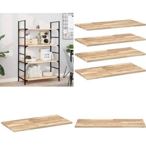 Mensole da Parete 4 pz 100x40x2 cm Legno Acacia Non Trattato - Scaffale a parete - Scaffale galleggiante