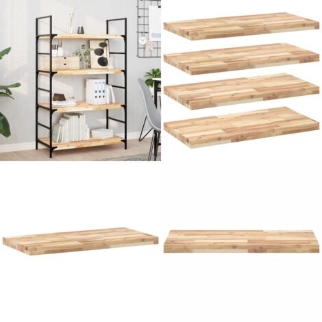 Mensole da Parete 4 pz 100x40x4 cm Legno Acacia Non Trattato - Scaffale galleggiante - Stoccaggio in parete