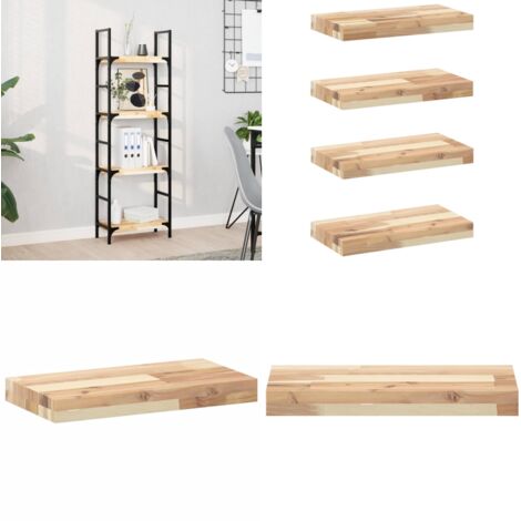 Mensole da Parete 4 pz 40x20x4 cm Legno Acacia Non Trattato - Scaffale a parete - Mensole in legno