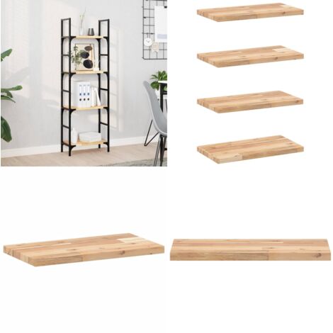 Mensole da Parete 4 pz 60x20x2 cm Legno Acacia Non Trattato - Scaffale a parete - Mensole in legno
