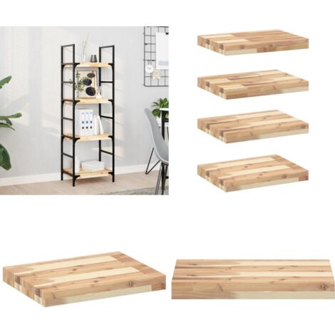 Mensole da Parete 4 pz 60x30x4 cm Legno Acacia Non Trattato - Scaffale a muro - Legno acacia