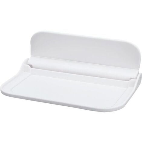 Mensole da parete pieghevoli KZQ, 18 x 11 cm, mensole per bagno, senza fori, mensole in plastica bianca per bagno, soggiorno, camera da letto, cucina e ufficio.