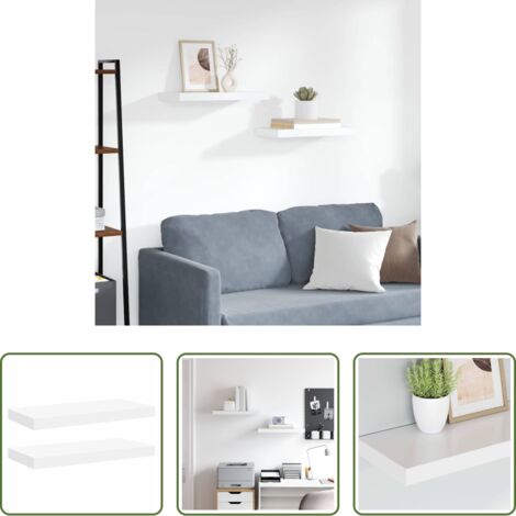 Mensole da parete -  Scaffali a Parete 2 pz Bianchi 50x23x3,8 cm in MDF
