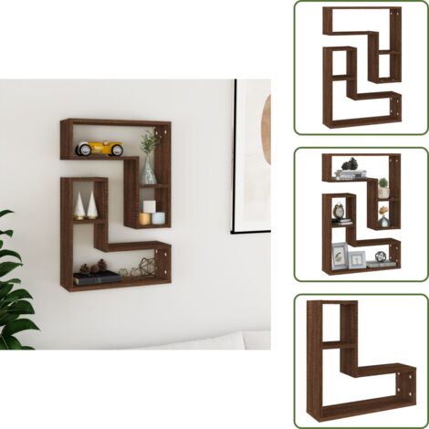 Mensole decorative - vidaXL Mensole Parete 2pz Rovere Marrone 50x15x50 cm Legno Multistrato - Mensole per libri