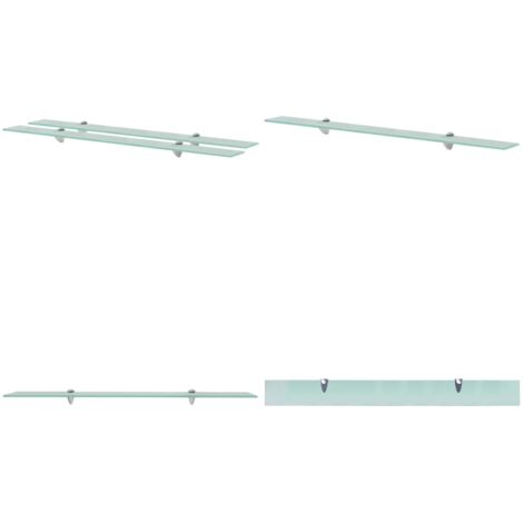 Mensole Galleggianti 2 pz in Vetro 100x10 cm 8 mm - Mensola in vetro - Mensola da parete
