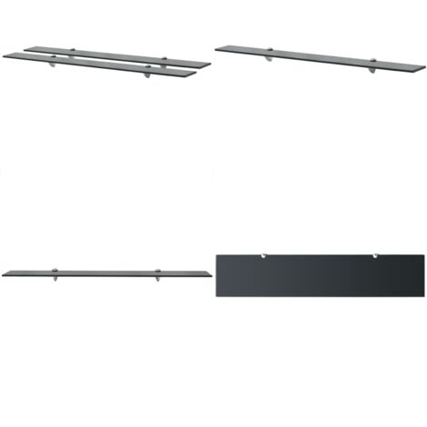 Mensole Galleggianti 2 pz in Vetro 100x20 cm 8 mm - Mensola in vetro - Mensola da parete