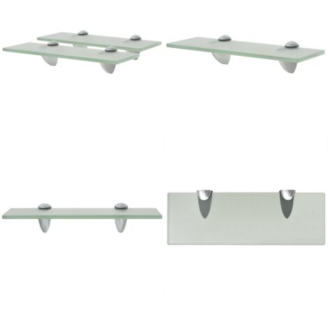 Mensole Galleggianti 2 pz in Vetro 30x10 cm 8 mm - Mensola in vetro - Mensola da parete