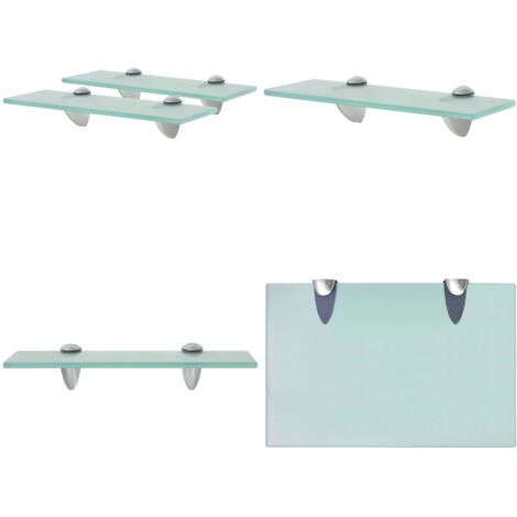 Mensole Galleggianti 2 pz in Vetro 30x20 cm 8 mm - Mensola in vetro - Mensola da parete