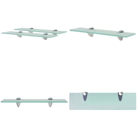 Mensole Galleggianti 2 pz in Vetro 40x10 cm 8 mm - Mensola in vetro - Mensola galleggiante