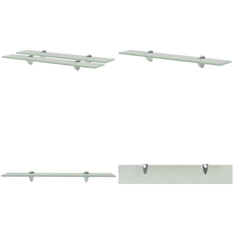 Mensole Galleggianti 2 pz in Vetro 60x10 cm 8 mm - Mensola in vetro - Mensola da parete