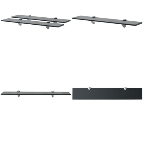 Mensole Galleggianti 2 pz in Vetro 60x10 cm 8 mm - Mensola in vetro - Mensola da parete
