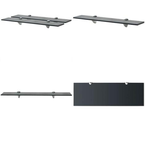 Mensole Galleggianti 2 pz in Vetro 60x20 cm 8 mm - Mensola in vetro - Mensola da parete