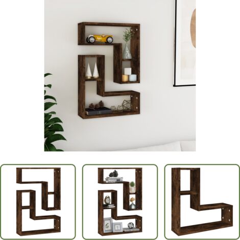 Mensole in legno multistrato -  Mensole da Parete 2pz Rovere Fumo 50x15x50 cm Legno Multistrato