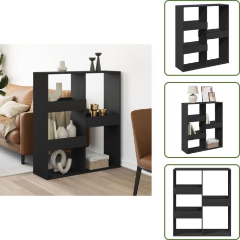 Mensole in legno - vidaXL Divisorio Nero 100x33x115 cm in Truciolato - Libreria con 5 ripiani