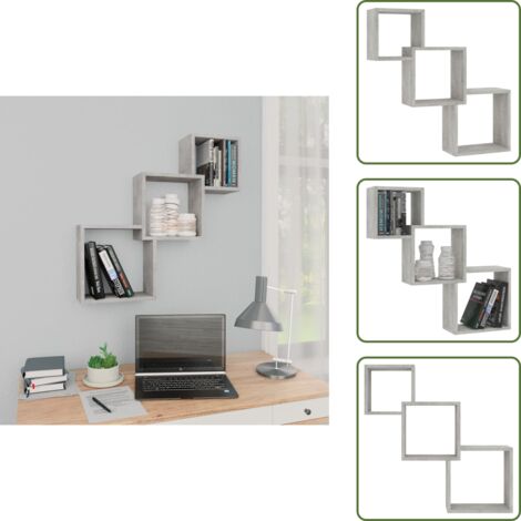 Mensole in legno - vidaXL Mensole a Muro Cubiche Grigio Cemento 68x15x68cm Multistrato - Mensole per interni