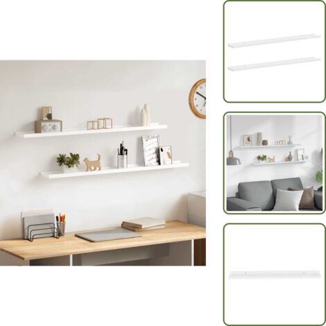 Mensole in mdf - vidaXL Mensole da Parete 2 pz Bianche 100x9x3 cm - Scaffale per interni
