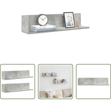 Mensole in truciolato -  Mensole a Muro 2pz Grigio Cemento 75x16,5x16,5 cm in Truciolato