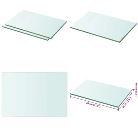 Mensole in Vetro Trasparente 2 pz 30x15 cm - Mensola trasparente - Ripiano in vetro