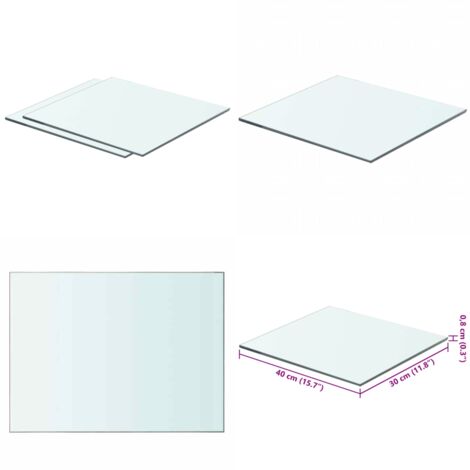 Mensole in Vetro Trasparente 2 pz 40x30 cm - Mensola trasparente - Vetro temperato