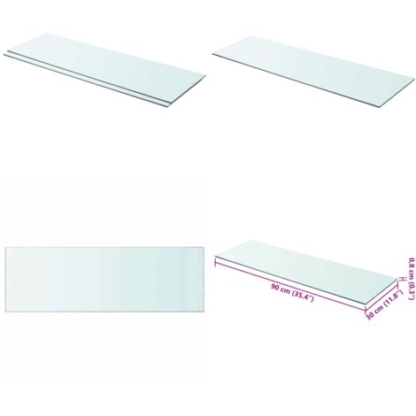 Mensole in Vetro Trasparente 2 pz 90x30 cm - Mensola trasparente - Mensola in vetro temperato