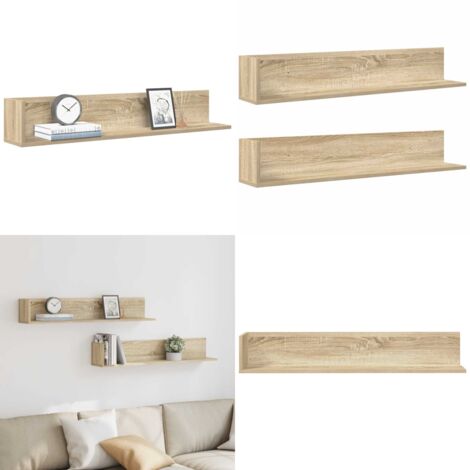 Mensole Parete 2pz Rovere Sonoma 100x16,5x16,5 cm in Truciolato - Mensole in truciolato - Mensole in legno
