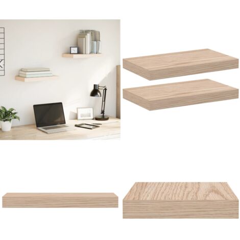 Mensole Pensili 2 pz 40x23,5x4 cm in Truciolato - Scaffale a parete - Stoccaggio in parete