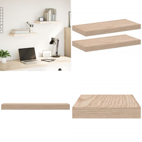 Mensole Pensili 2 pz 50x23,5x4 cm in Truciolato - Scaffale a parete - Stoccaggio in parete