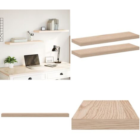 Mensole Pensili 2 pz 80x23,5x4 cm in Truciolato - Scaffale a parete - Truciolato