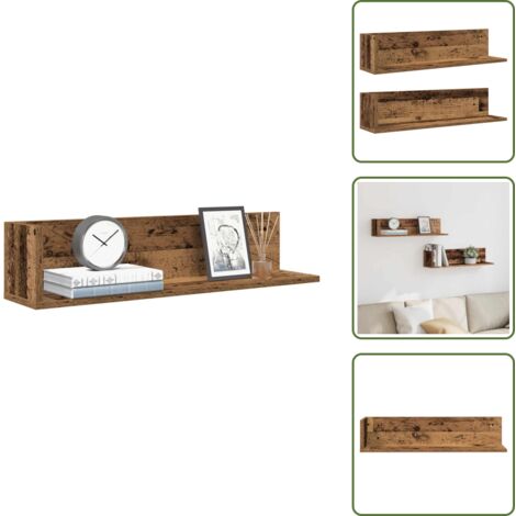 Mensole per casa - vidaXL Mensole da Parete 2pz Legno Vecchio 75x16,5x16,5 cm Truciolato - Mensole per soggiorno